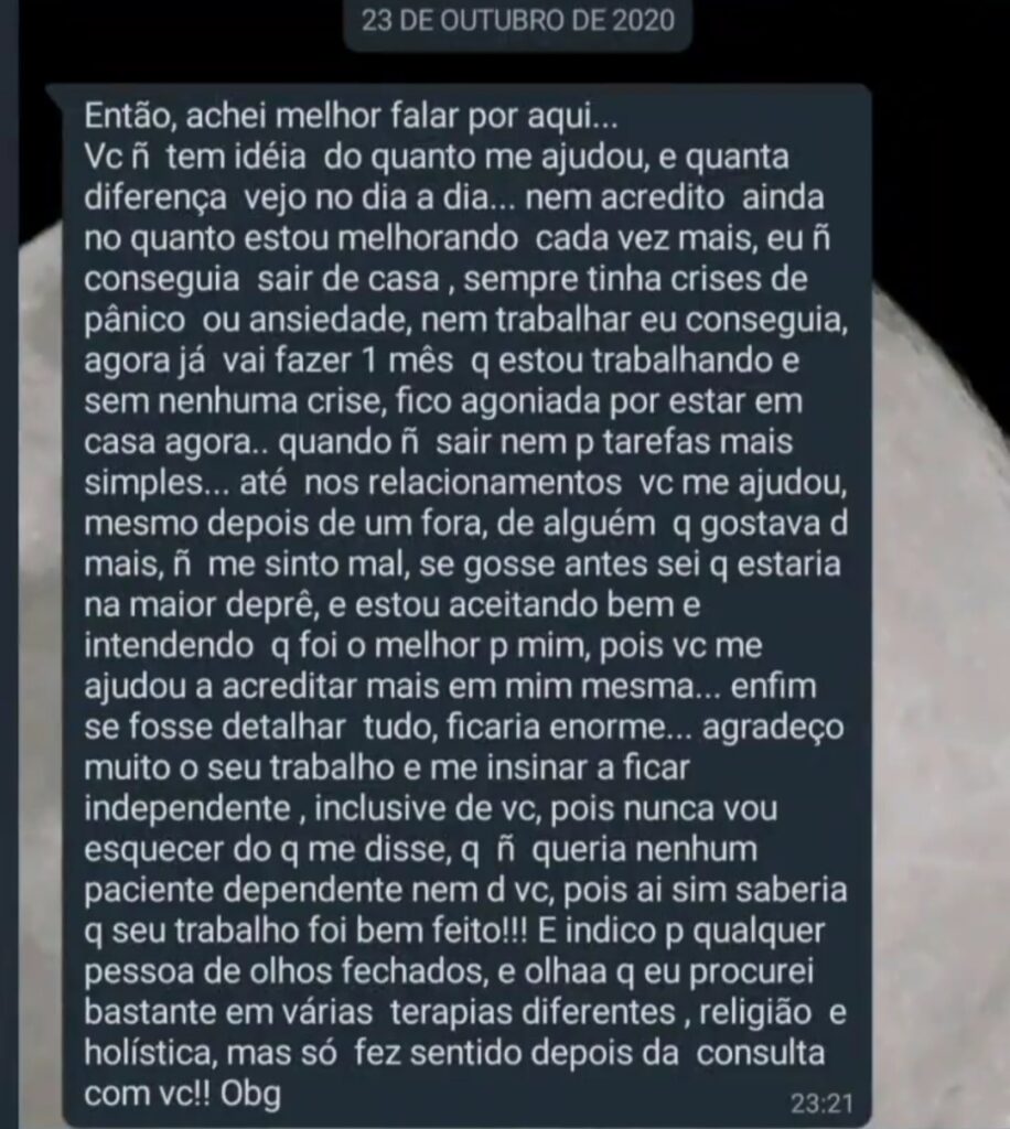 Depoimento psicanálise online