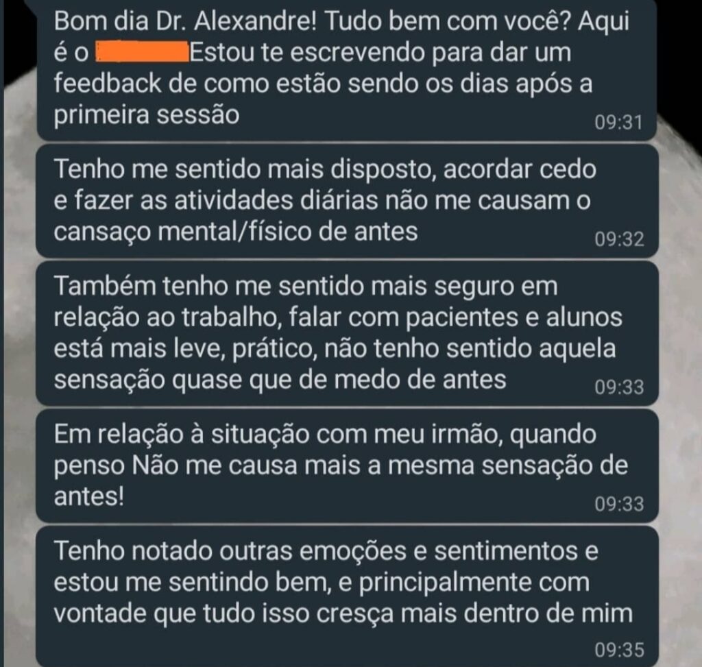 Depoimento medo abandono terapia