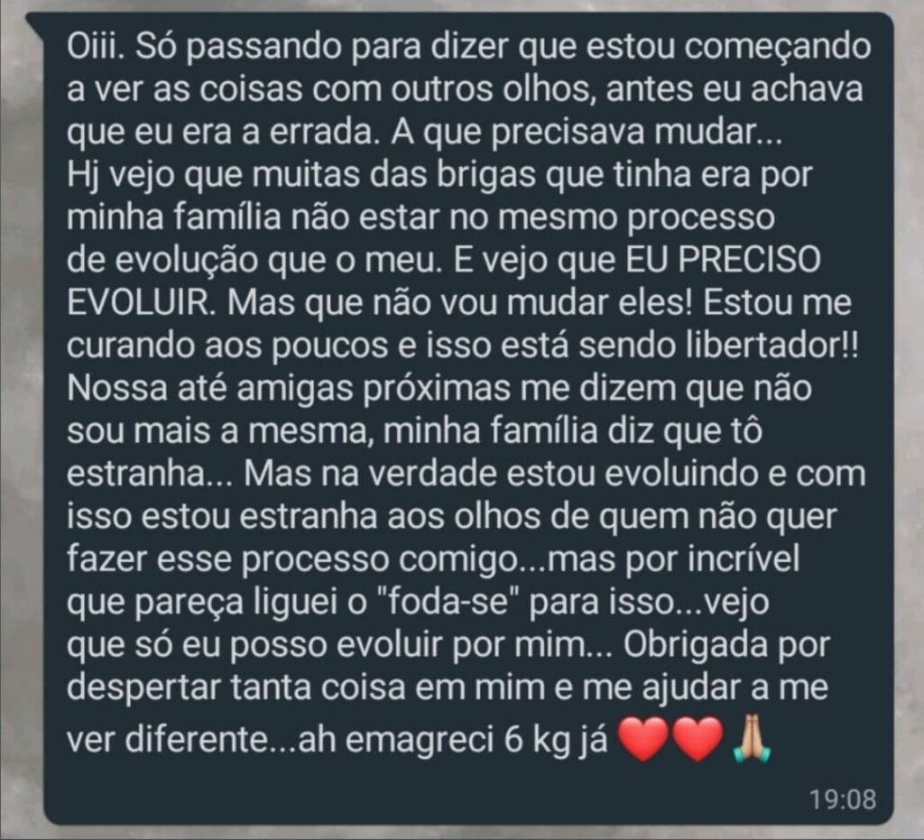 Depoimento baixa autoestima tratamento